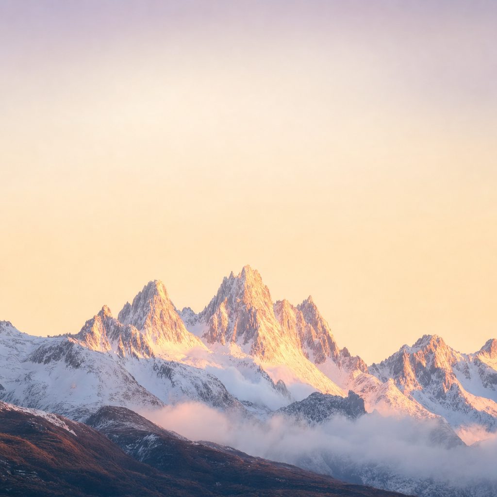 Montañas de Ushuaia al amanecer dorado